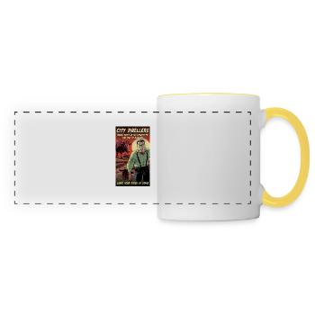 Affiche de blague rétro anti-drogue - Mug panoramique contrasté et blanc - blanc/jaune - Devant