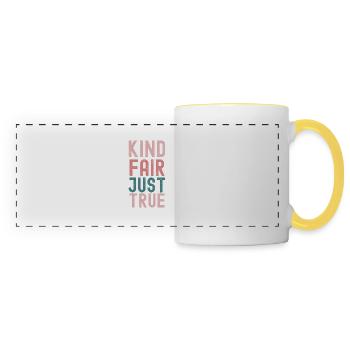 Positive Affirmations in Pastel Colors - Panoramic Mug - white/yellow - Front