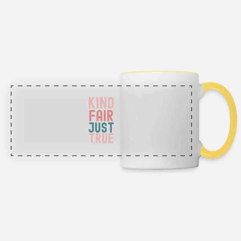 Positive Affirmations in Pastel Colors - Panoramic Mug - white/yellow