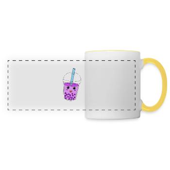 Thé à bulles - Mug panoramique contrasté et blanc - blanc/jaune - Devant