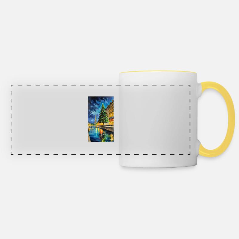 Paris Christmas Tree Paris Christmastree - Panoramic Mug - white/yellow