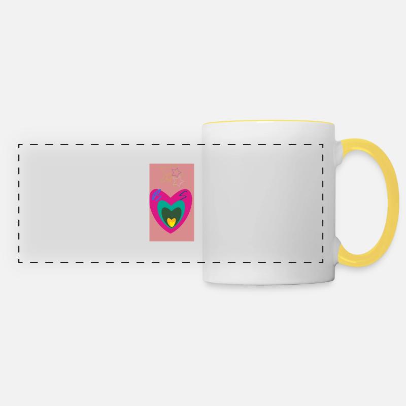 T-shirt - Mug panoramique contrasté et blanc - blanc/jaune
