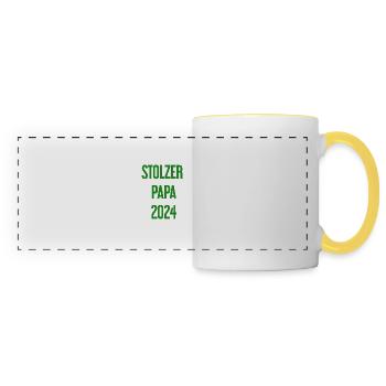 Proud Dad 2024 – pour les nouveaux papas - Mug panoramique contrasté et blanc - blanc/jaune - Devant
