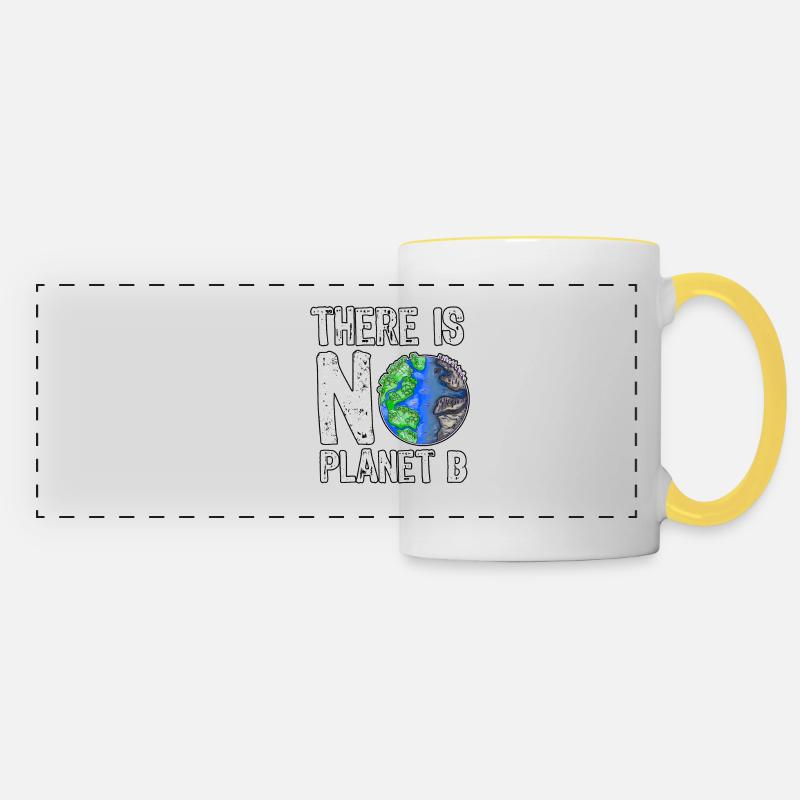 There Is No Planet B Save The Planet Nachhaltig - Panoramatasse - Weiß/Gelb