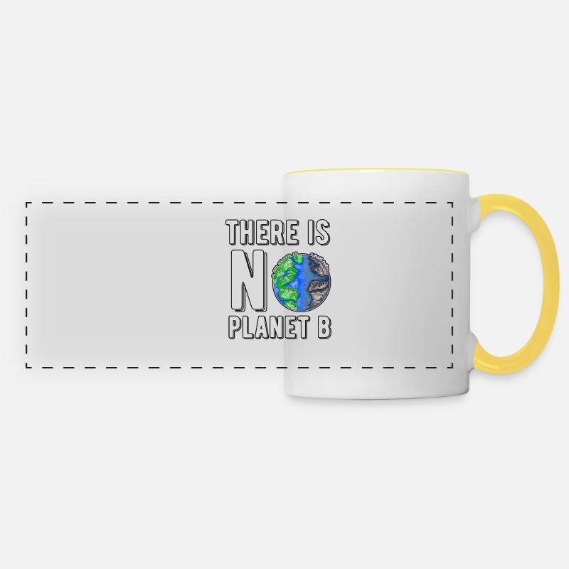 Il n'y a pas de planète B pour sauver la planète durable - Mug panoramique contrasté et blanc - blanc/jaune
