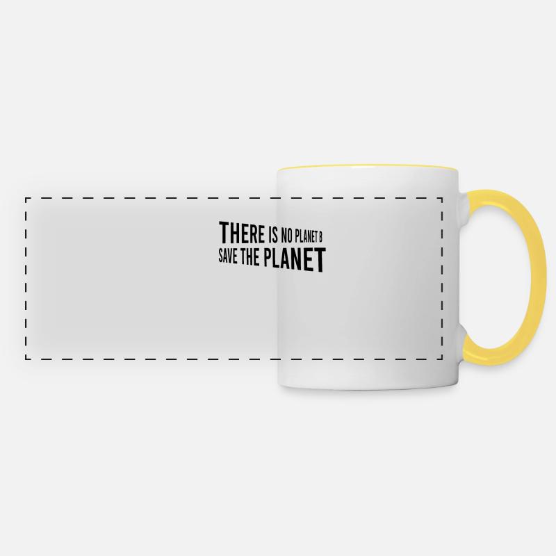 There Is No Planet B Save The Planet Durable - Mug panoramique contrasté et blanc - blanc/jaune