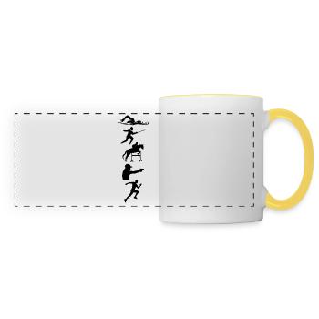 Modern Pentathlon - Fencing Swimming Riding - Panoramic Mug - white/yellow - Front