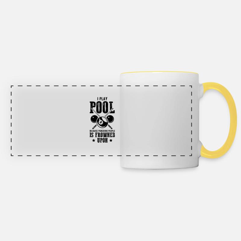 billard de billard - Mug panoramique contrasté et blanc - blanc/jaune