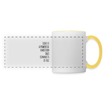 Citation d’amour Citation Idée cadeau - Mug panoramique contrasté et blanc - blanc/jaune - Devant