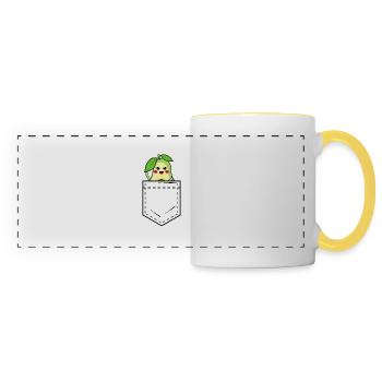 Hemdtasche mit süßer Avocado - Panoramatasse - Weiß/Gelb - Vorne