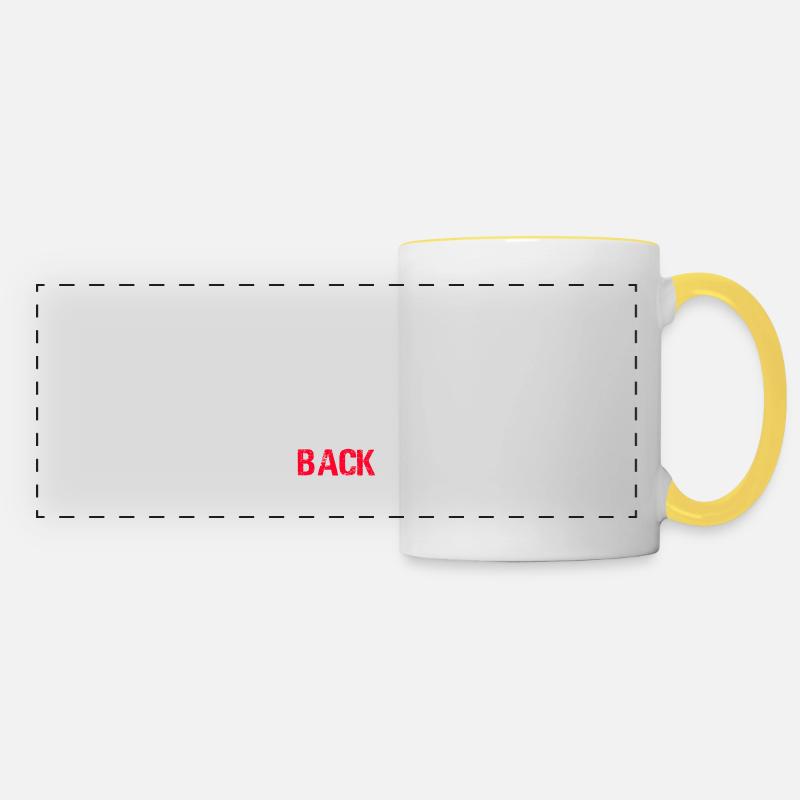 We are Not Going Back Funny Slogan - Panoramic Mug - white/yellow