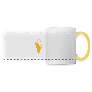 happy ice cream - Mug panoramique contrasté et blanc - blanc/jaune - Devant