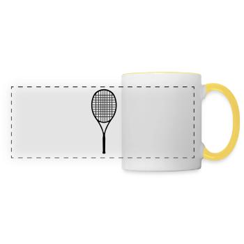 Tennis, Tennisschläger - Panoramatasse - Weiß/Gelb - Vorne