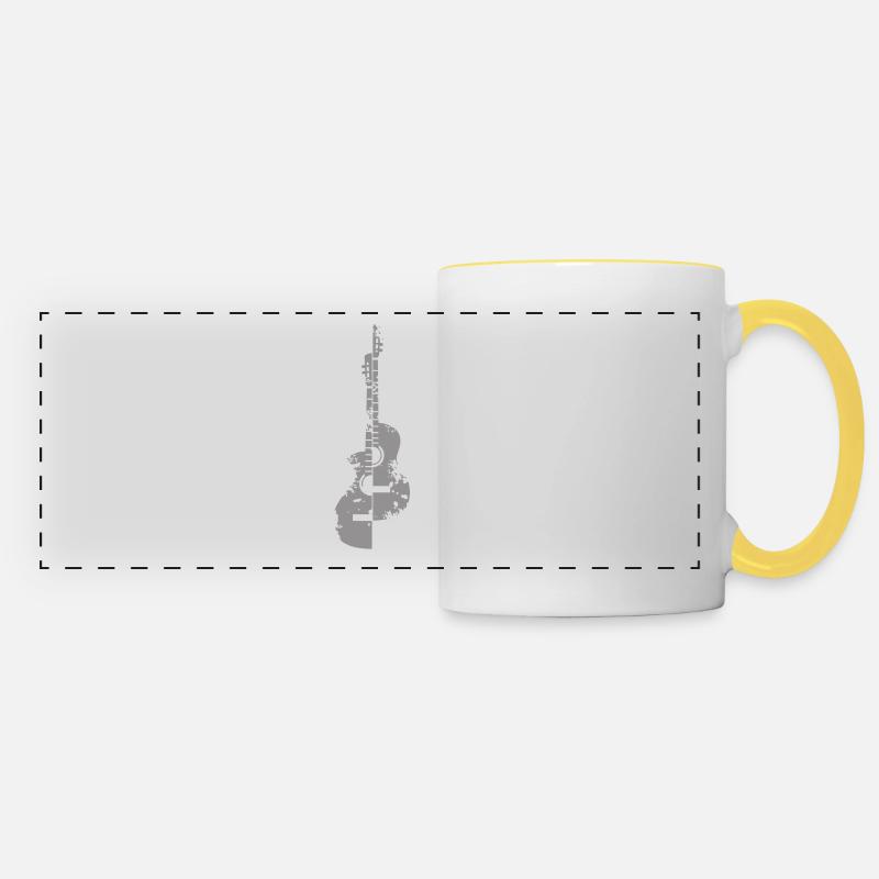 Guitar Guitarist Guitar Player - Panoramic Mug - white/yellow