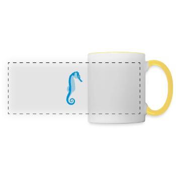 seepferdchen_082012_a_3c - Mug panoramique contrasté et blanc - blanc/jaune - Devant