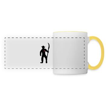 dessin chouan de Vendée symbole vendéen - Mug panoramique contrasté et blanc - blanc/jaune - Devant
