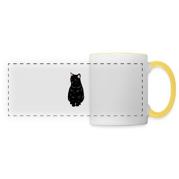 black cat - Panoramic Mug - white/yellow - Front