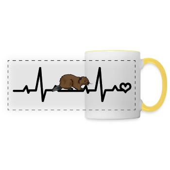 Beaver ECG - Panoramic Mug - white/yellow - Front