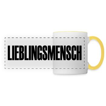 Lieblingsmensch - Panoramatasse - Weiß/Gelb - Vorne