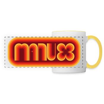 70s Hypnotic Orange Manu - Panoramic Mug - white/yellow - Front