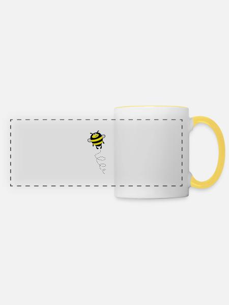 Biene – Hummel – Bienchen - Panoramatasse - Weiß/Gelb
