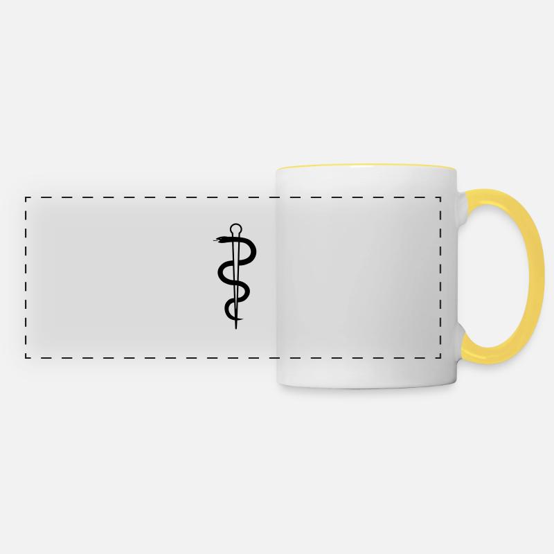 Nurse Snake Symbol - Panoramic Mug - white/yellow