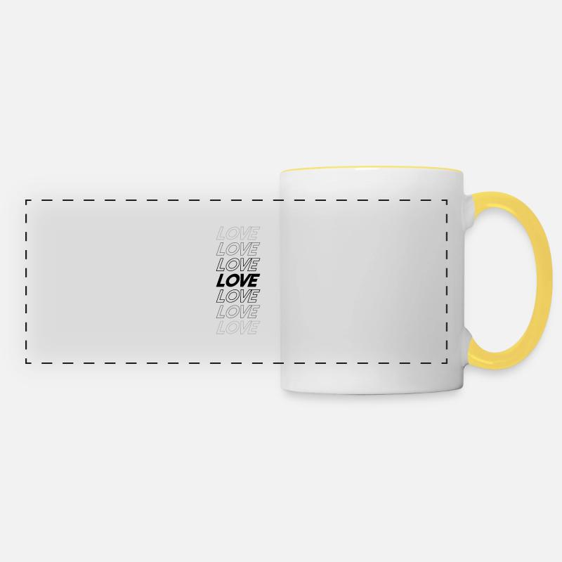 LOVE - Panoramic Mug - white/yellow