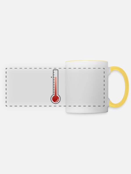 Thermometer - Panoramatasse - Weiß/Gelb