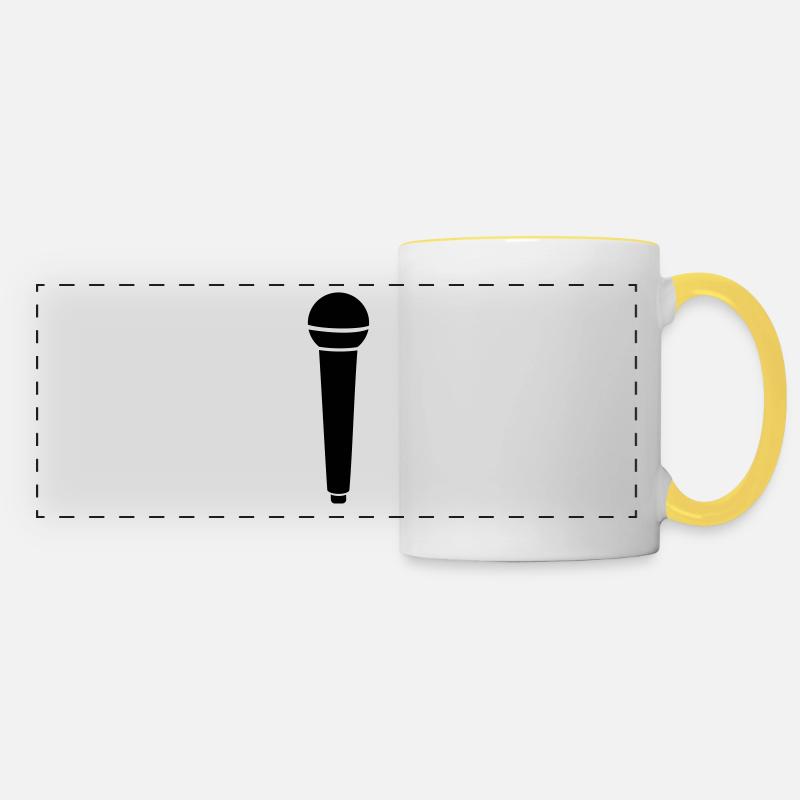 microphone - Panoramic Mug - white/yellow