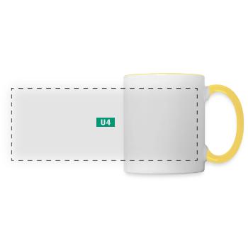 UBahn Line Munich U4 Public Transport Gift - Panoramic Mug - white/yellow - Front