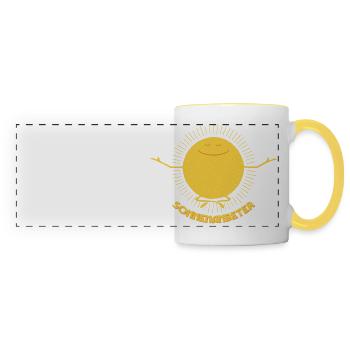 Adorateurs du Soleil (Yoga-Sun-Edition) - Mug panoramique contrasté et blanc - blanc/jaune - Devant