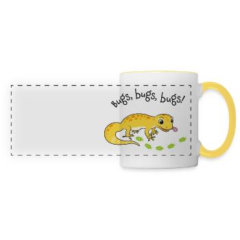 Gecko léopard avec délices - Mug panoramique contrasté et blanc - blanc/jaune - Devant