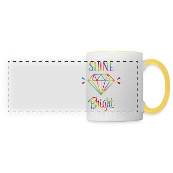 Shine Bright Like a Diamond Diamond light glow - Panoramic Mug - white/yellow - Front