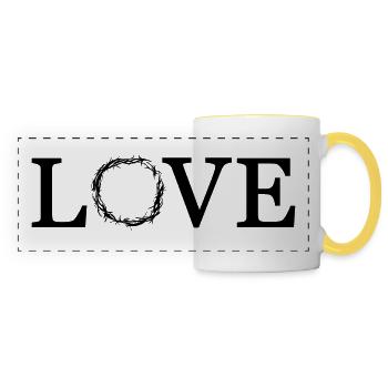 Love - Panoramatasse - Weiß/Gelb - Vorne
