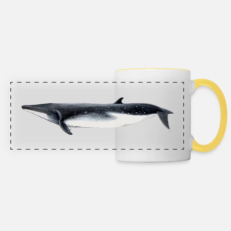 Fin whale - Brydes whale - tropical rorqual - Panoramic Mug - white/yellow