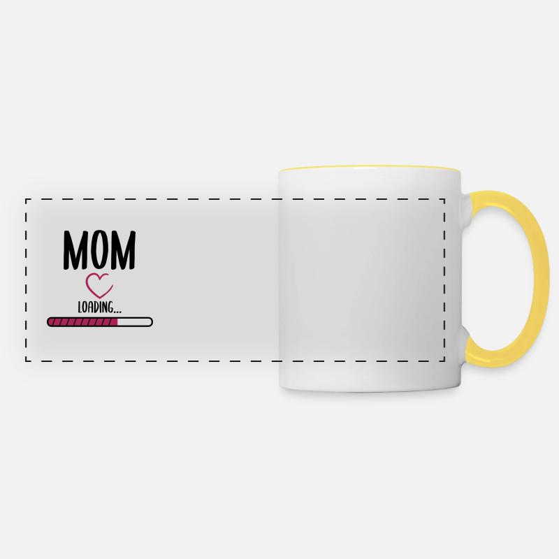 Chargement de maman - Mug panoramique contrasté et blanc - blanc/jaune