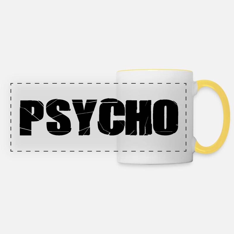 PSYCHO - Panoramic Mug - white/yellow