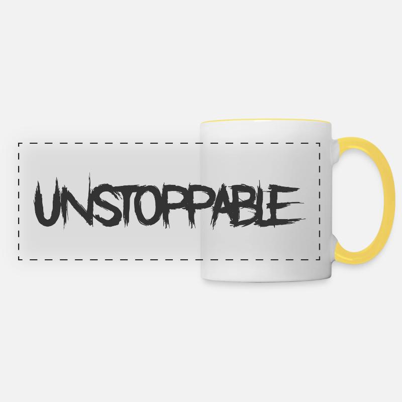 Unstoppable - Panoramic Mug - white/yellow