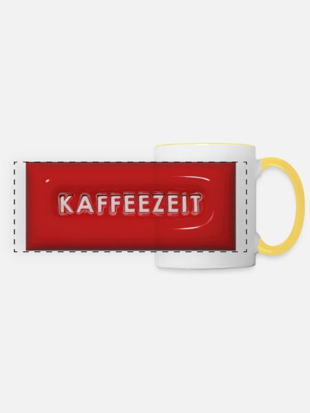 Kaffeezeit - Panoramatasse - Weiß/Gelb