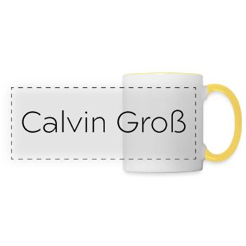 Unterhose Calvin Groß lustig witzig - Panoramatasse - Weiß/Gelb - Vorne