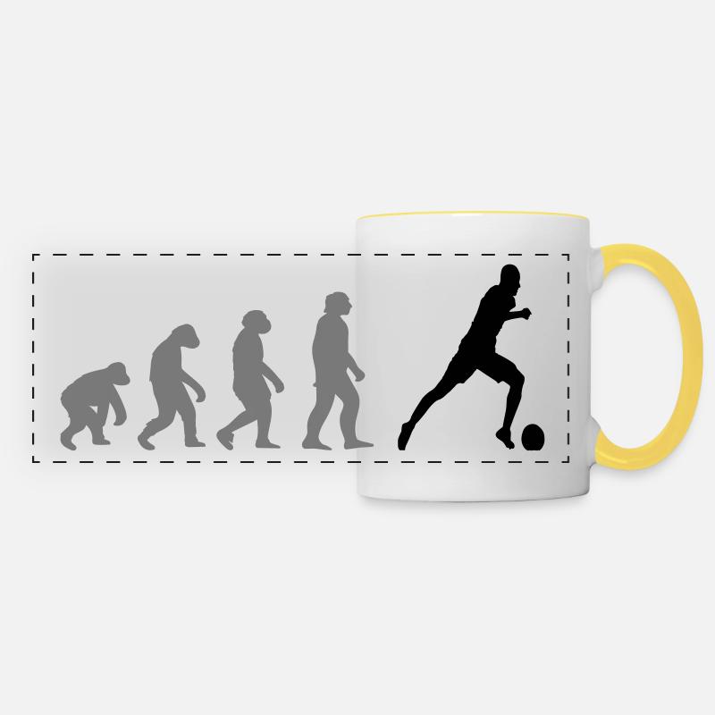 Evolution Fußball - Panoramatasse - Weiß/Gelb