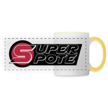 super_pote_ok - Mug panoramique contrasté et blanc - blanc/jaune - Devant