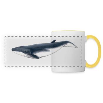 Tropical baby whale Baby whale - Baby baleine - Panoramic Mug - white/yellow - Front