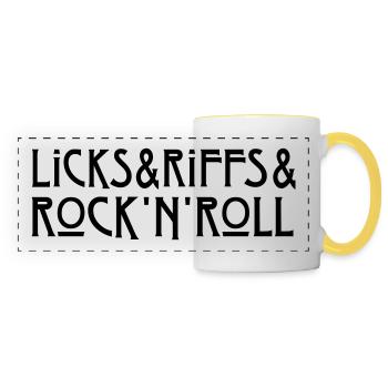 Licks Riffs Rock and Roll - Panoramatasse - Weiß/Gelb - Vorne