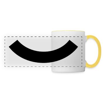 Bannière incurvée en bas noir - Mug panoramique contrasté et blanc - blanc/jaune - Devant