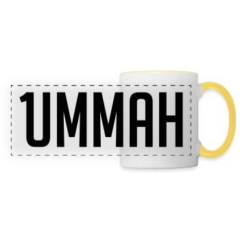 1ummah BLK - Panoramic Mug - white/yellow - Front