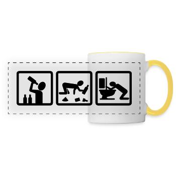 alcohol v2 - Panoramic Mug - white/yellow - Front
