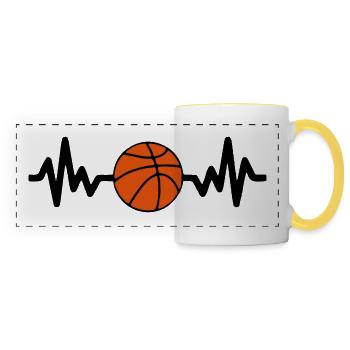 basket basketball is life - Panoramatasse - Weiß/Gelb - Vorne