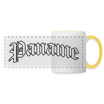 Paname logo: Gothic design with urban style - Panoramic Mug - white/yellow - Front