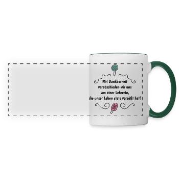Adieu Enseignant de l’école primaire - Mug panoramique contrasté et blanc - blanc/vert foncé - Devant